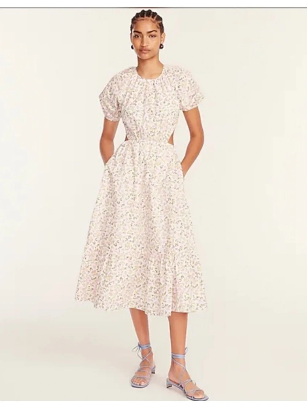 J. Crew Floral Cutout Midi Dress